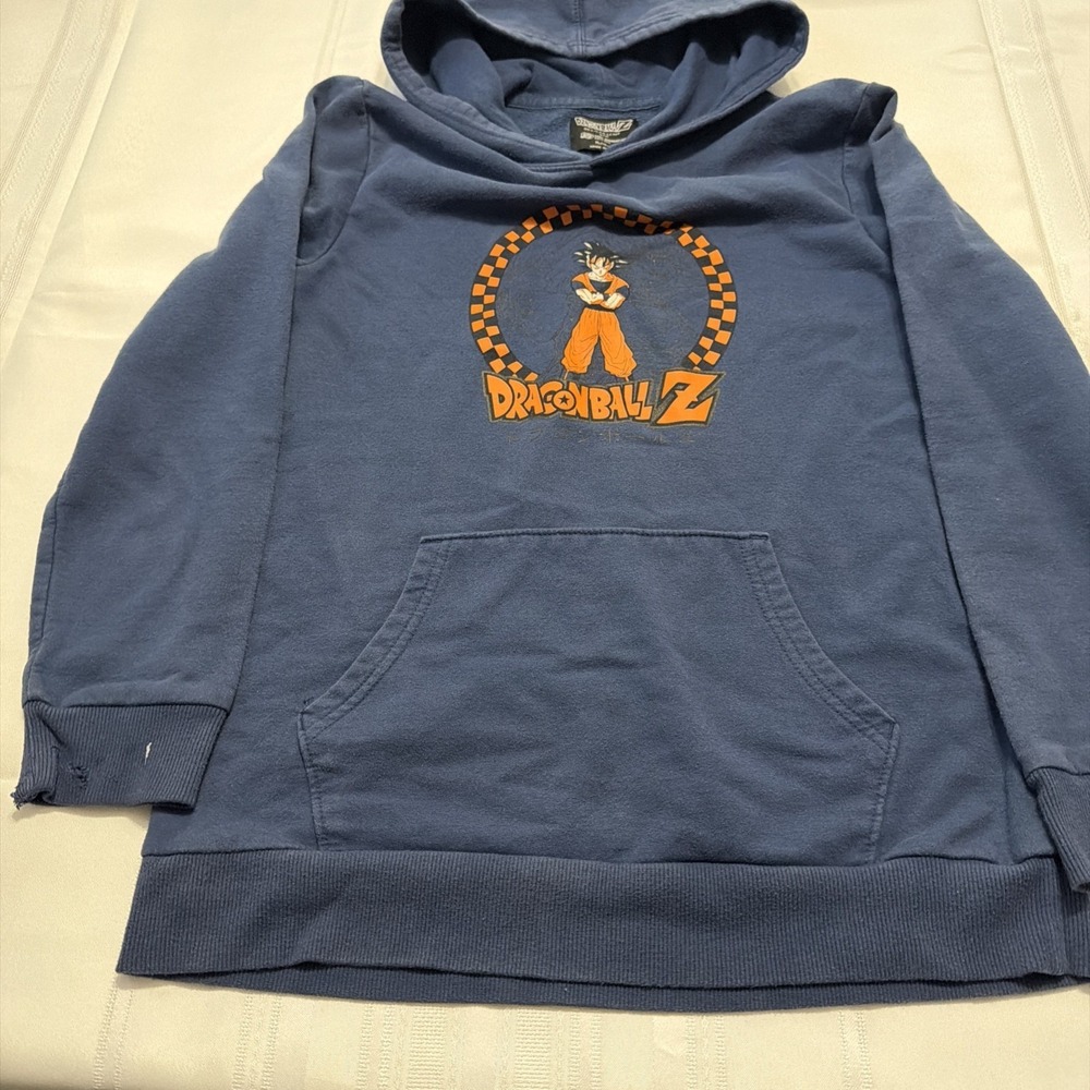 Dragon Ball Z Goku Graphic Hoodie Boys XL 14-16 Navy Blue Anime Pullover